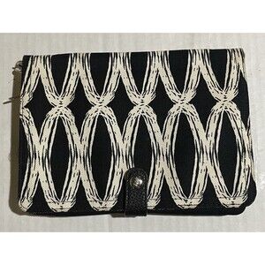 Thirty One Double Up Crossbody Purse Black Links Black White No Strap